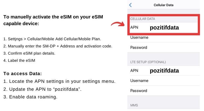 iOS Mobilfunkdaten-Einstellungen